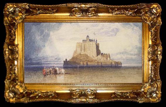 framed  John sell cotman Mont St.Michel,Normandy (mk47), ta009-2